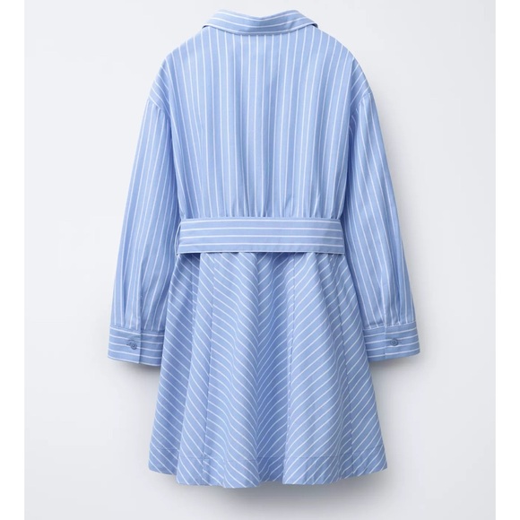Zara Blue Striped Shirt Dress size 13/14 like new! - Picture 2 of 7